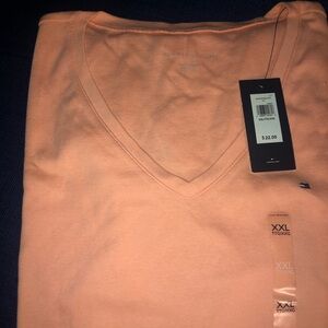 Tommy Hilfiger Soft Peach V-Neck Tee XXL